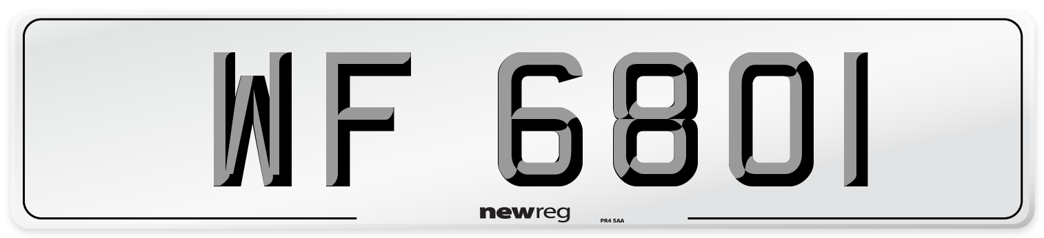 WF 6801 Number Plate from New Reg